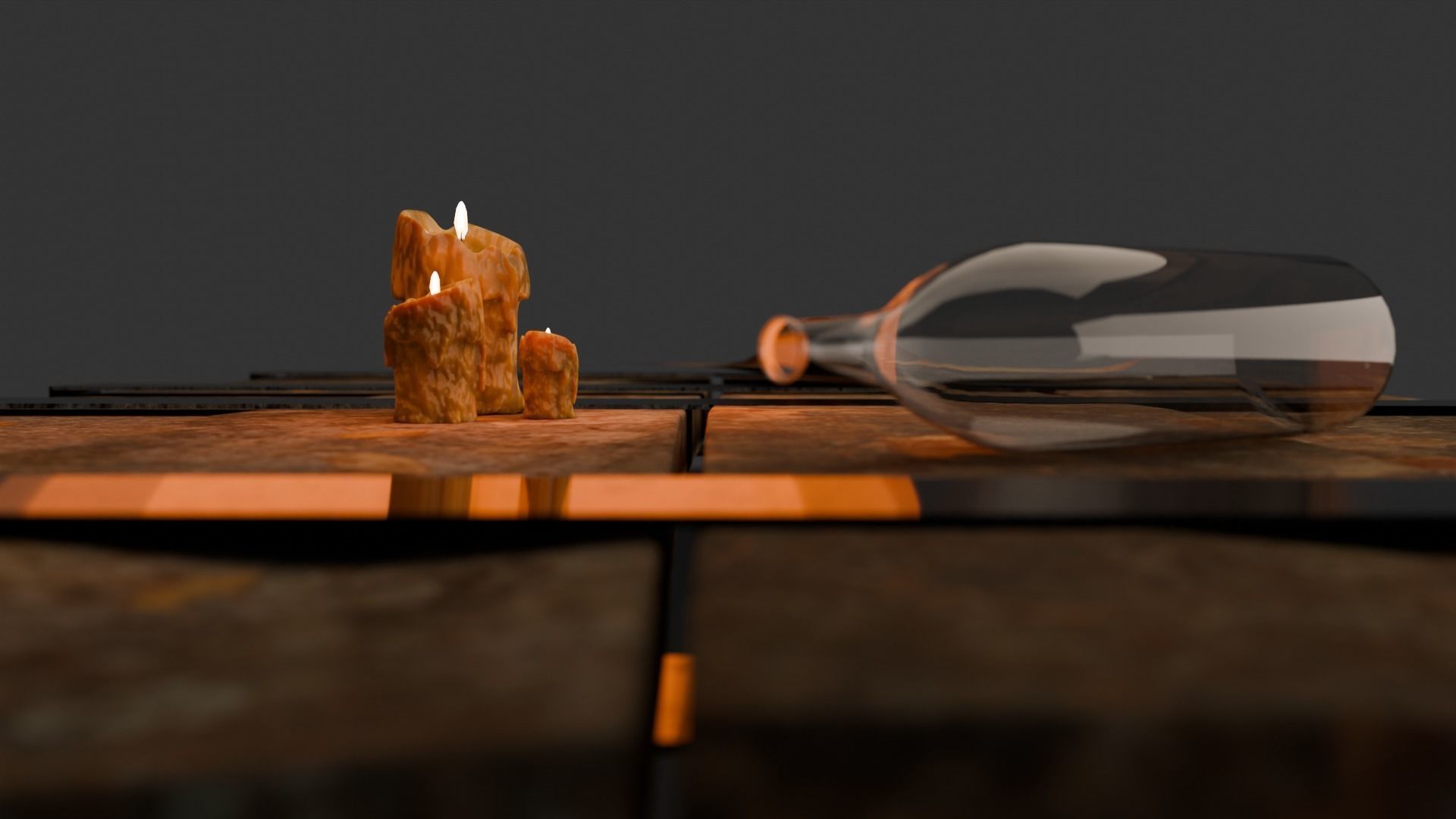 Medieval Table Low-poly 3D model_3