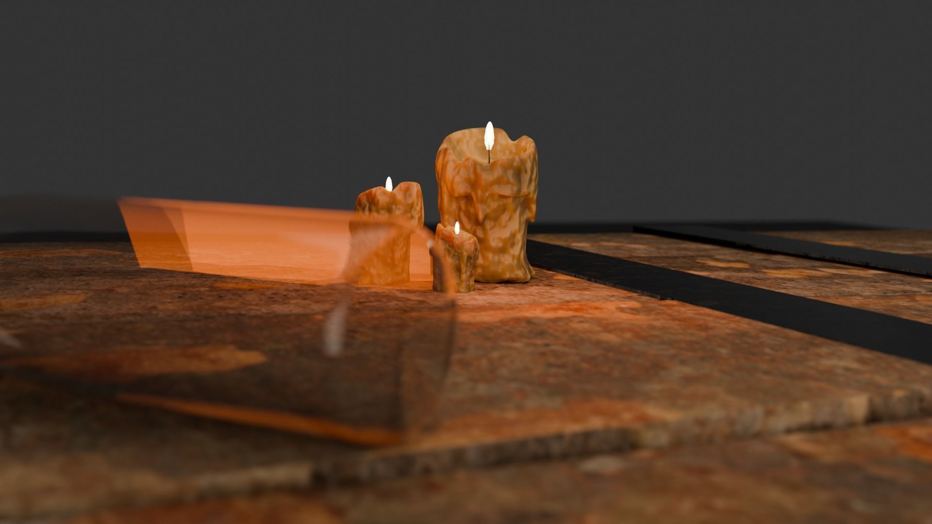 Medieval Table Low-poly 3D model_1