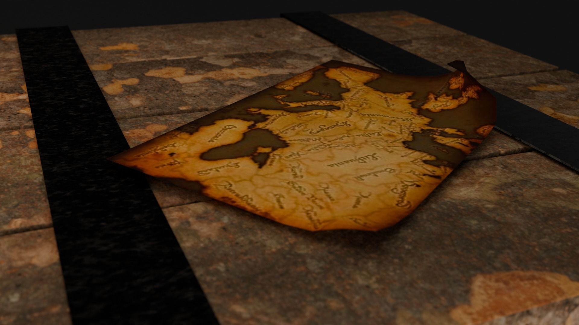 Medieval Table Low-poly 3D model_2