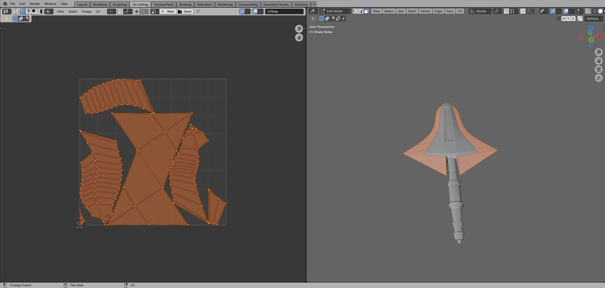 Two Handed Sword - Fantasy Low-poly 3D model_31