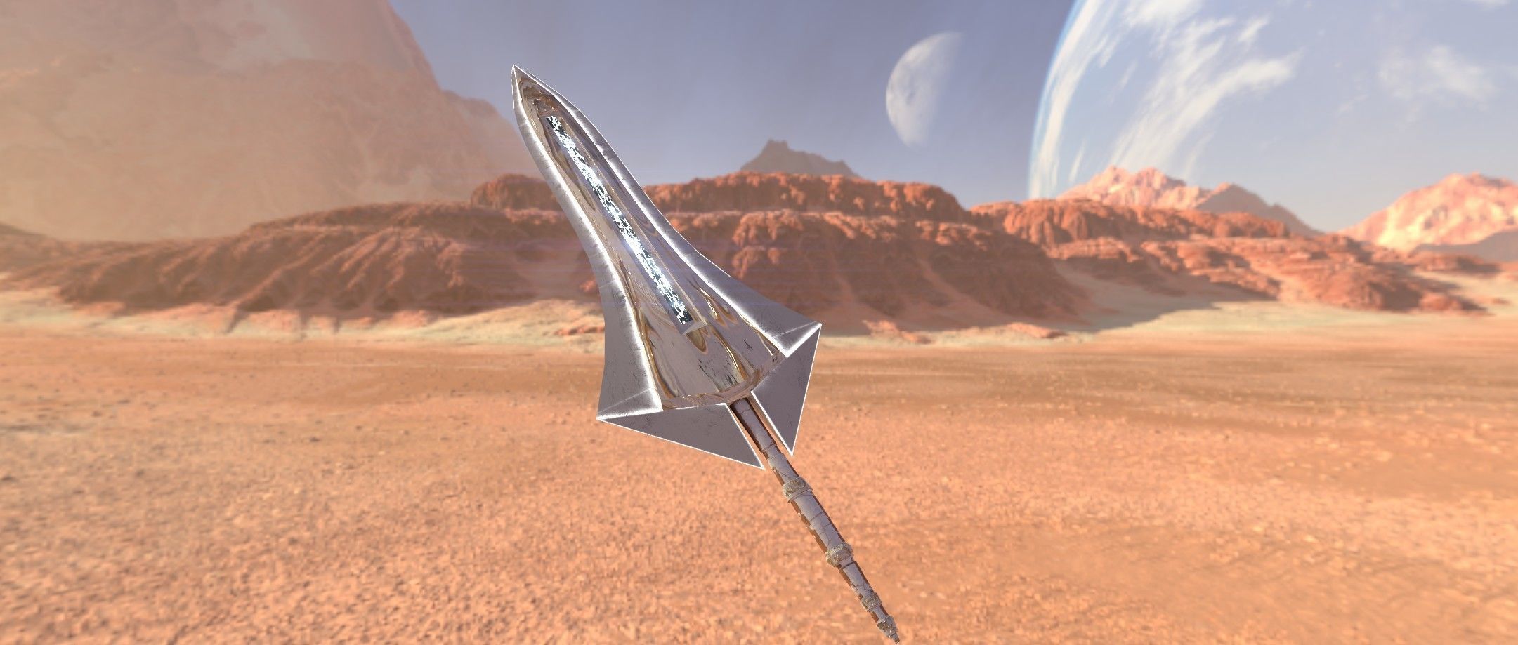 Two Handed Sword - Fantasy Low-poly 3D model_5