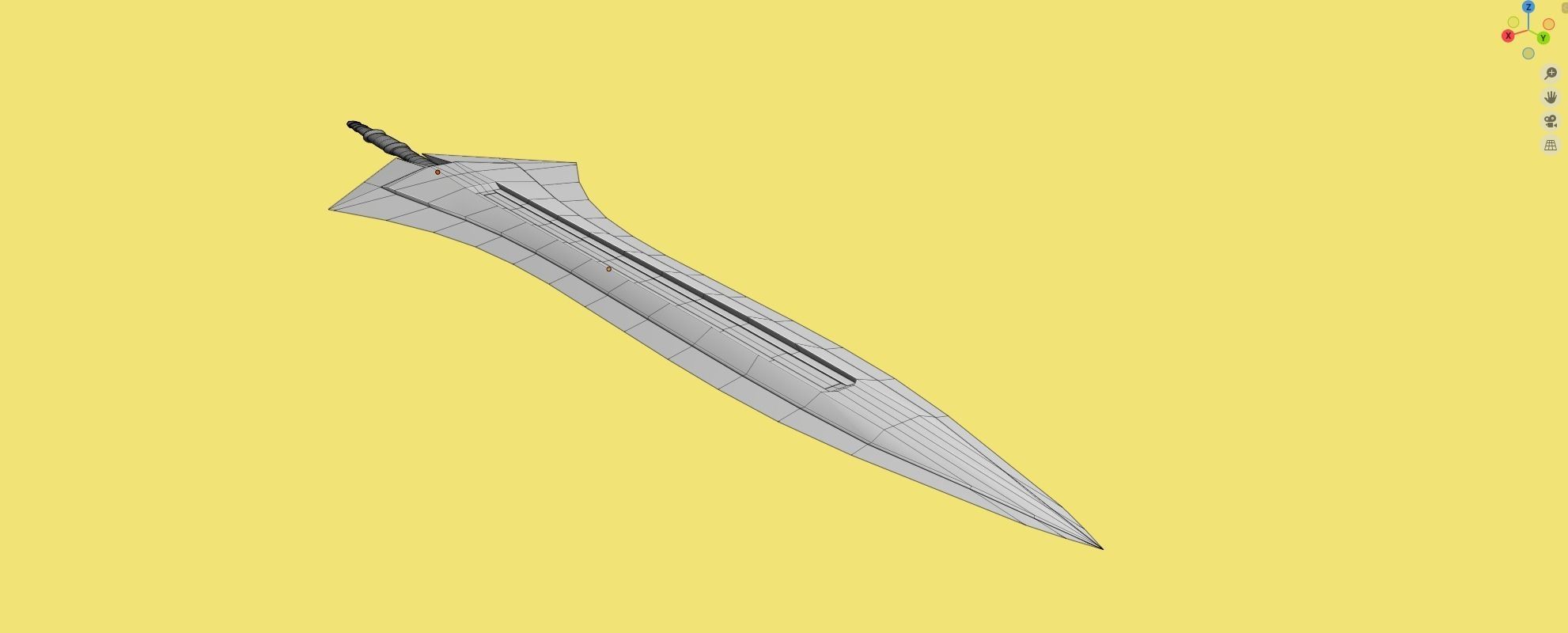Two Handed Sword - Fantasy Low-poly 3D model_19