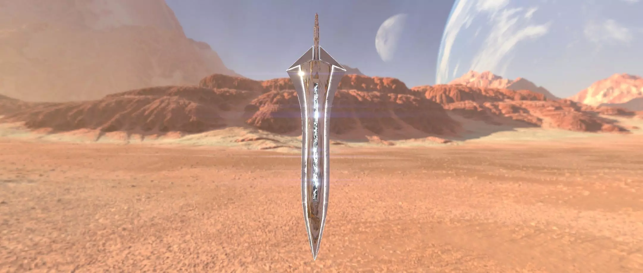 Two Handed Sword - Fantasy Low-poly 3D model_0