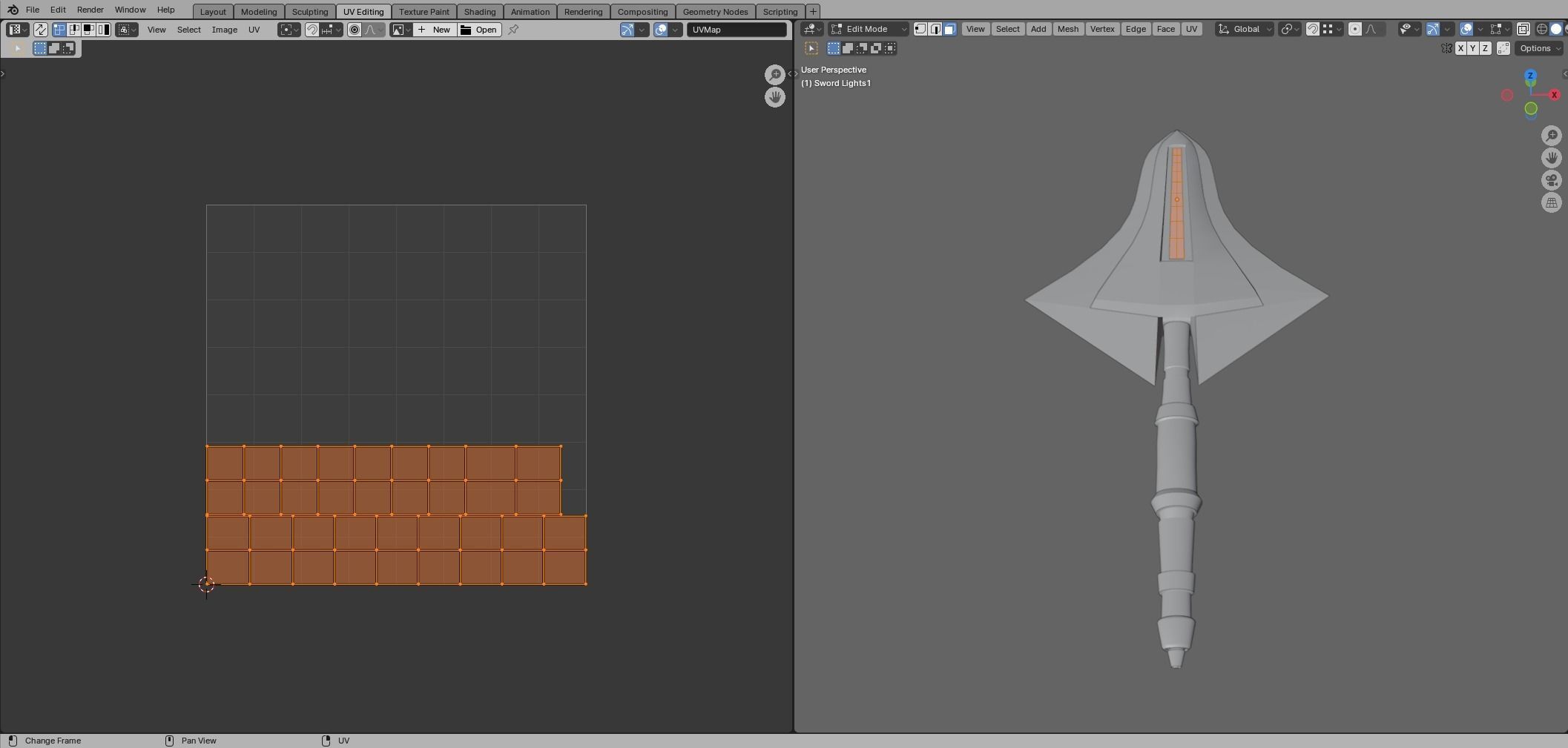 Two Handed Sword - Fantasy Low-poly 3D model_35