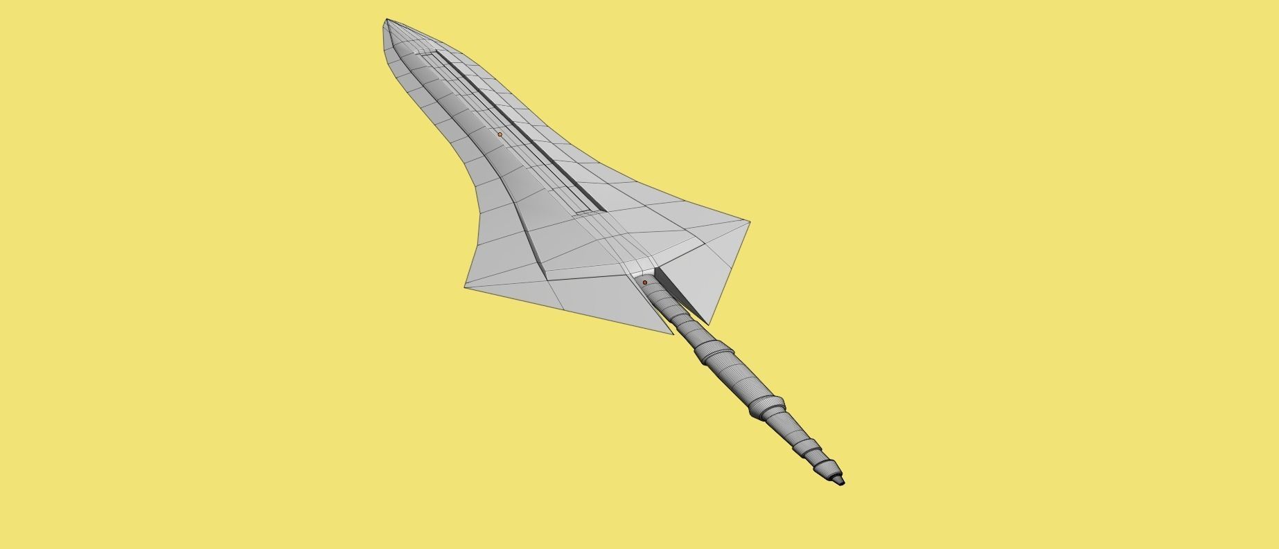 Two Handed Sword - Fantasy Low-poly 3D model_24