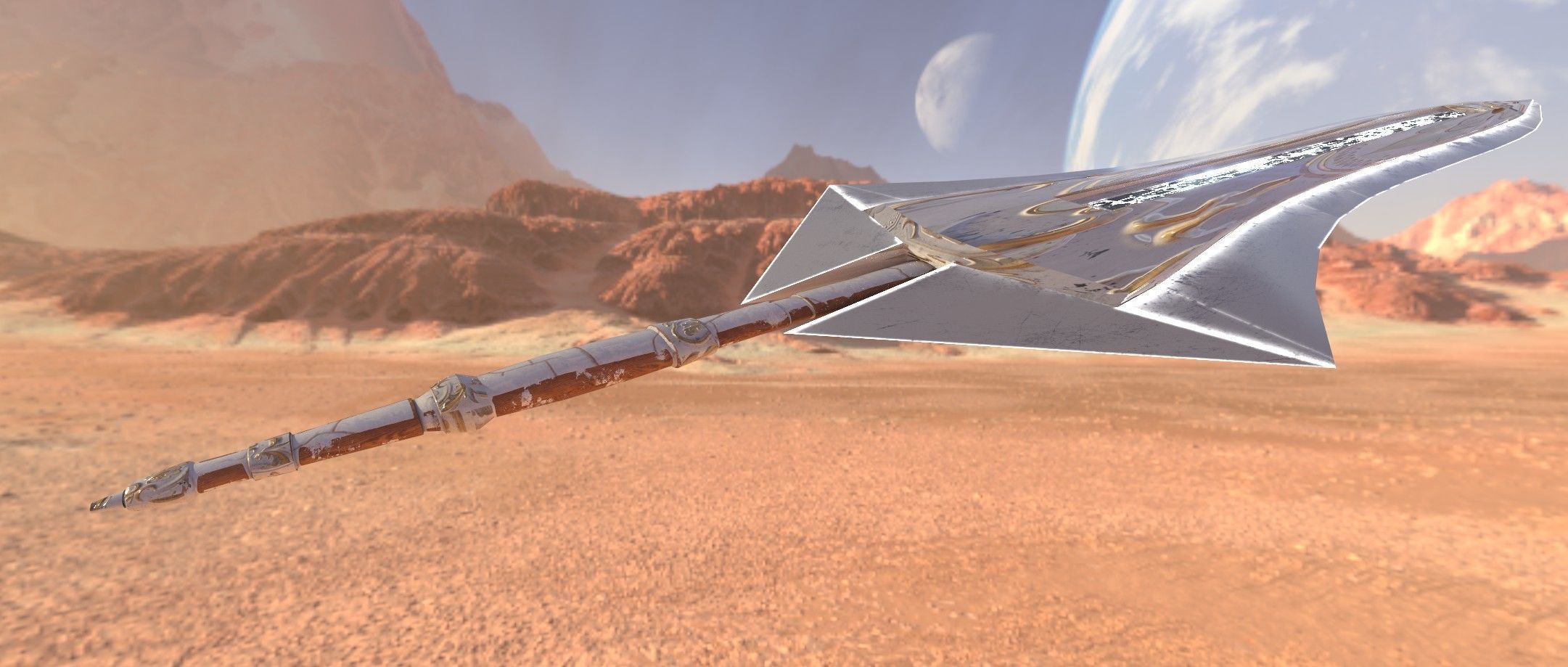 Two Handed Sword - Fantasy Low-poly 3D model_11