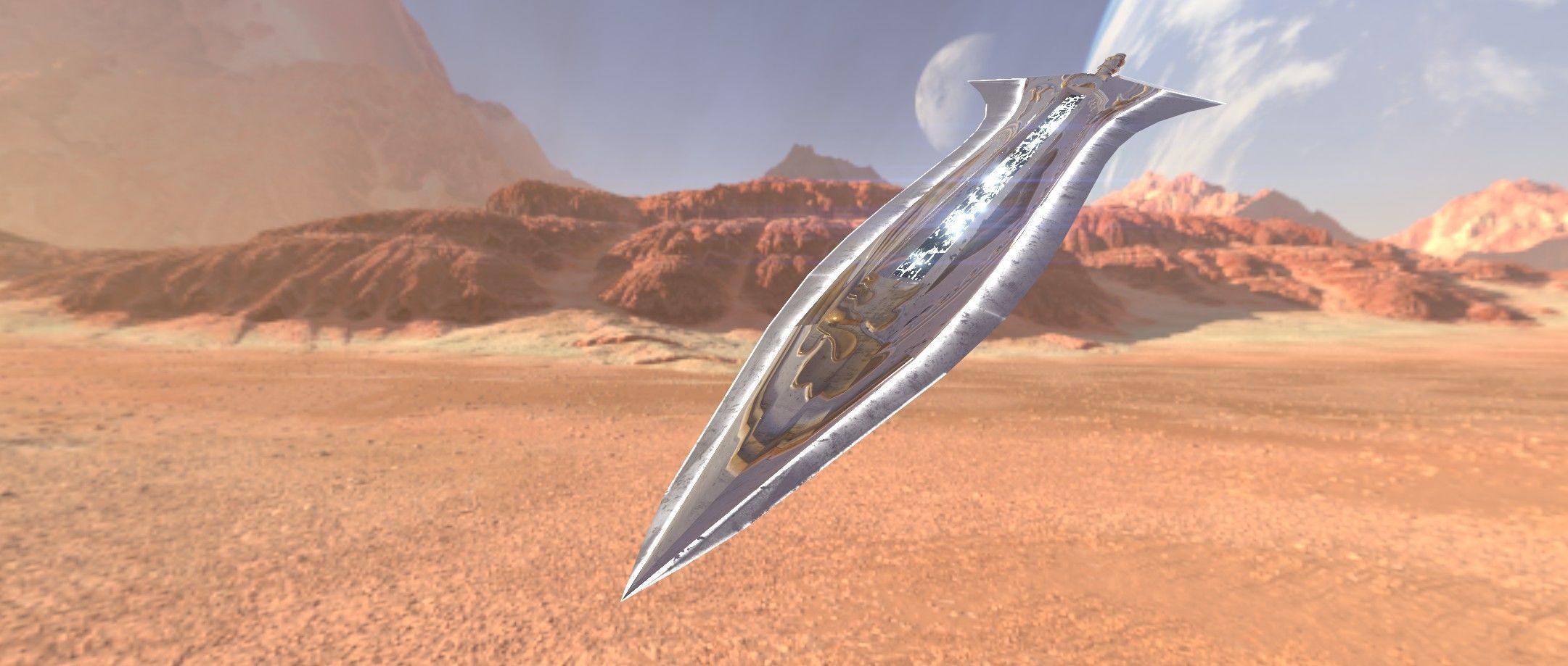 Two Handed Sword - Fantasy Low-poly 3D model_4