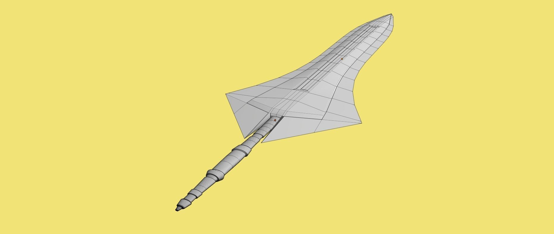 Two Handed Sword - Fantasy Low-poly 3D model_25