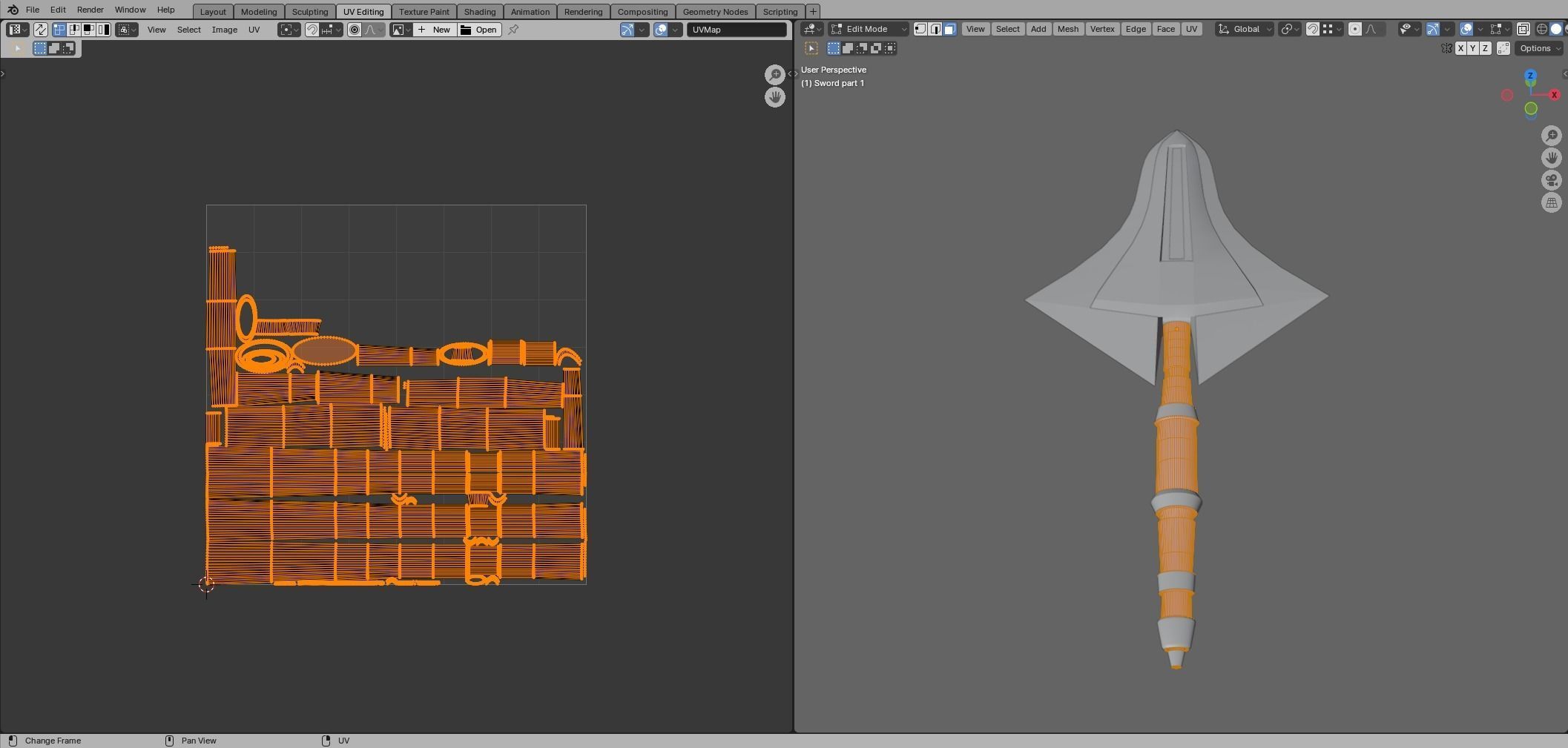 Two Handed Sword - Fantasy Low-poly 3D model_36