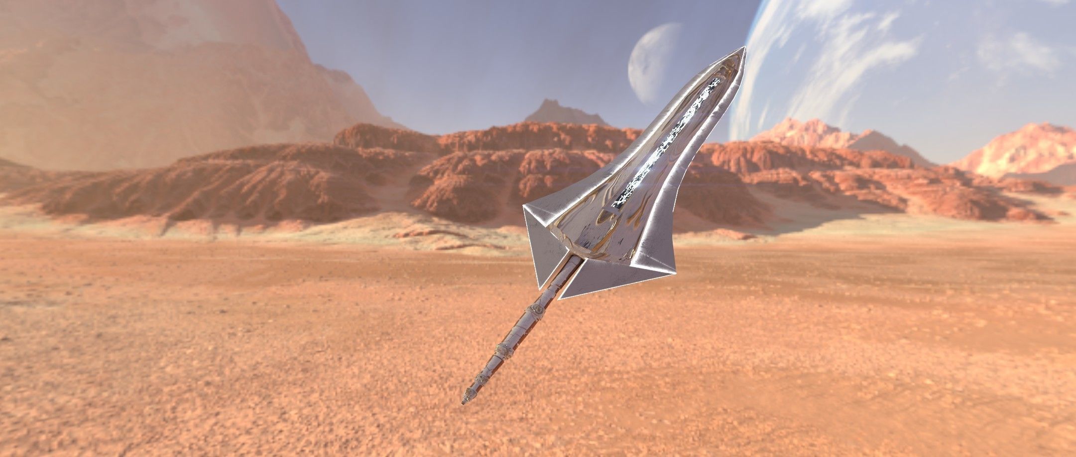 Two Handed Sword - Fantasy Low-poly 3D model_6