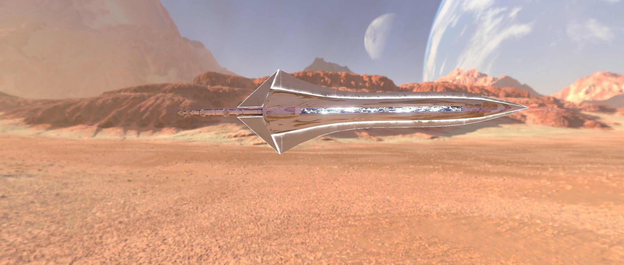 Two Handed Sword - Fantasy Low-poly 3D model_7