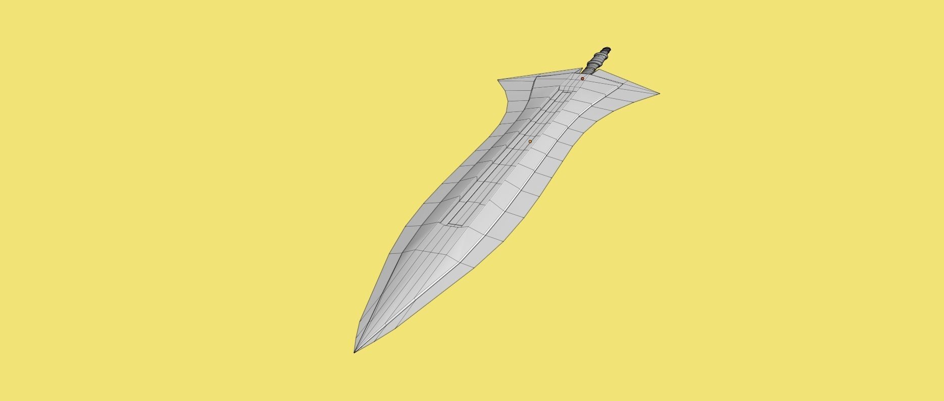 Two Handed Sword - Fantasy Low-poly 3D model_23