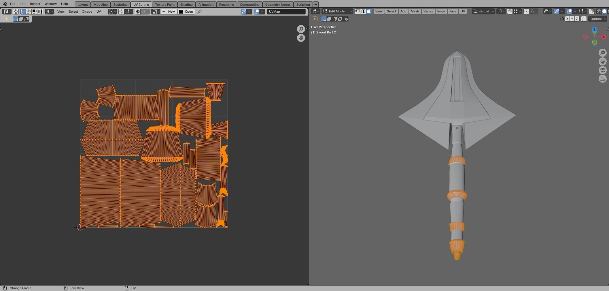 Two Handed Sword - Fantasy Low-poly 3D model_37