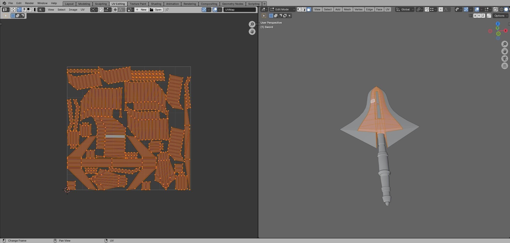 Two Handed Sword - Fantasy Low-poly 3D model_32