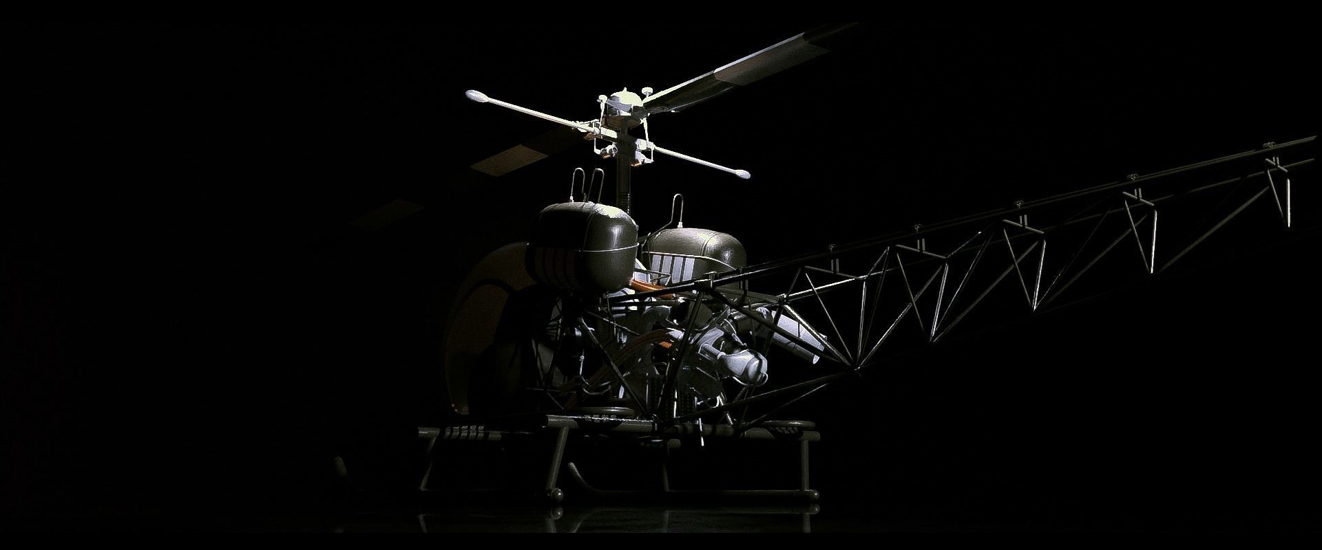 Bell 47 helicopter PBR Low-poly 3D model_5