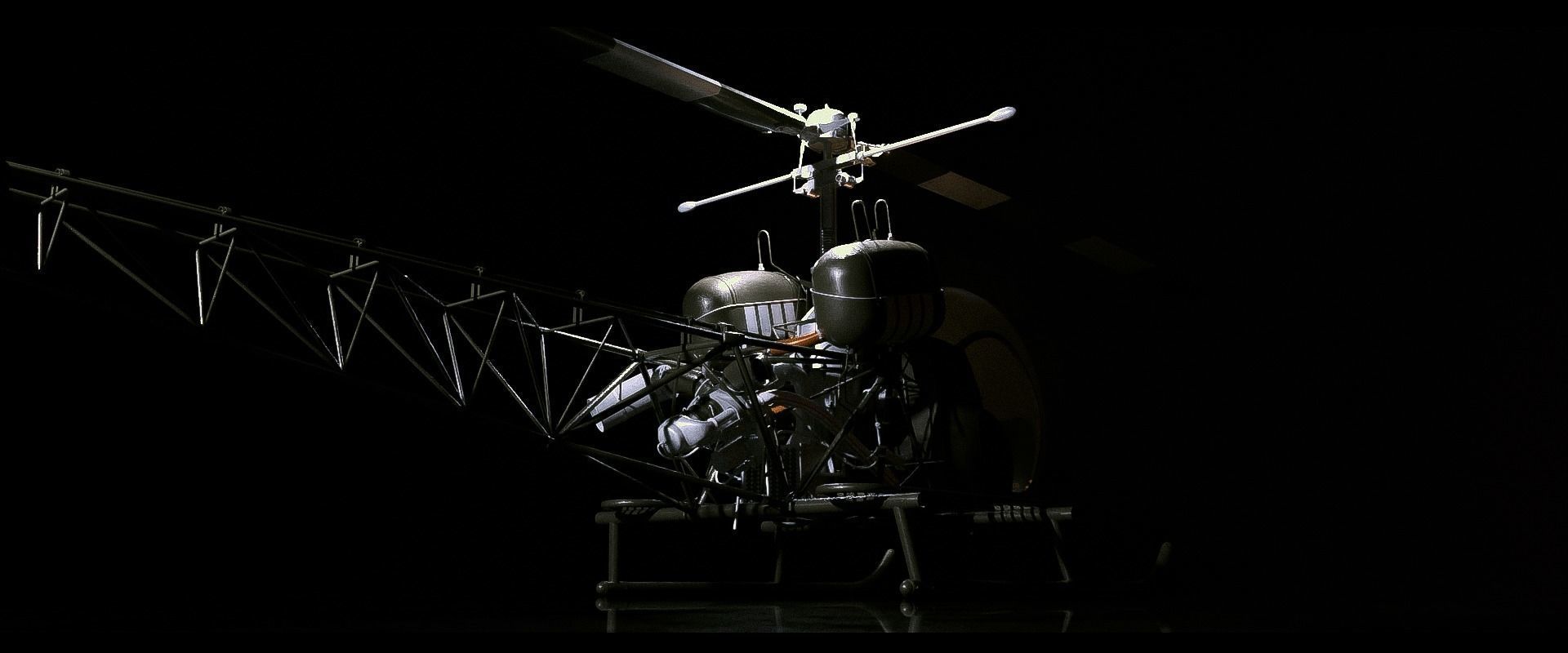 Bell 47 helicopter PBR Low-poly 3D model_4