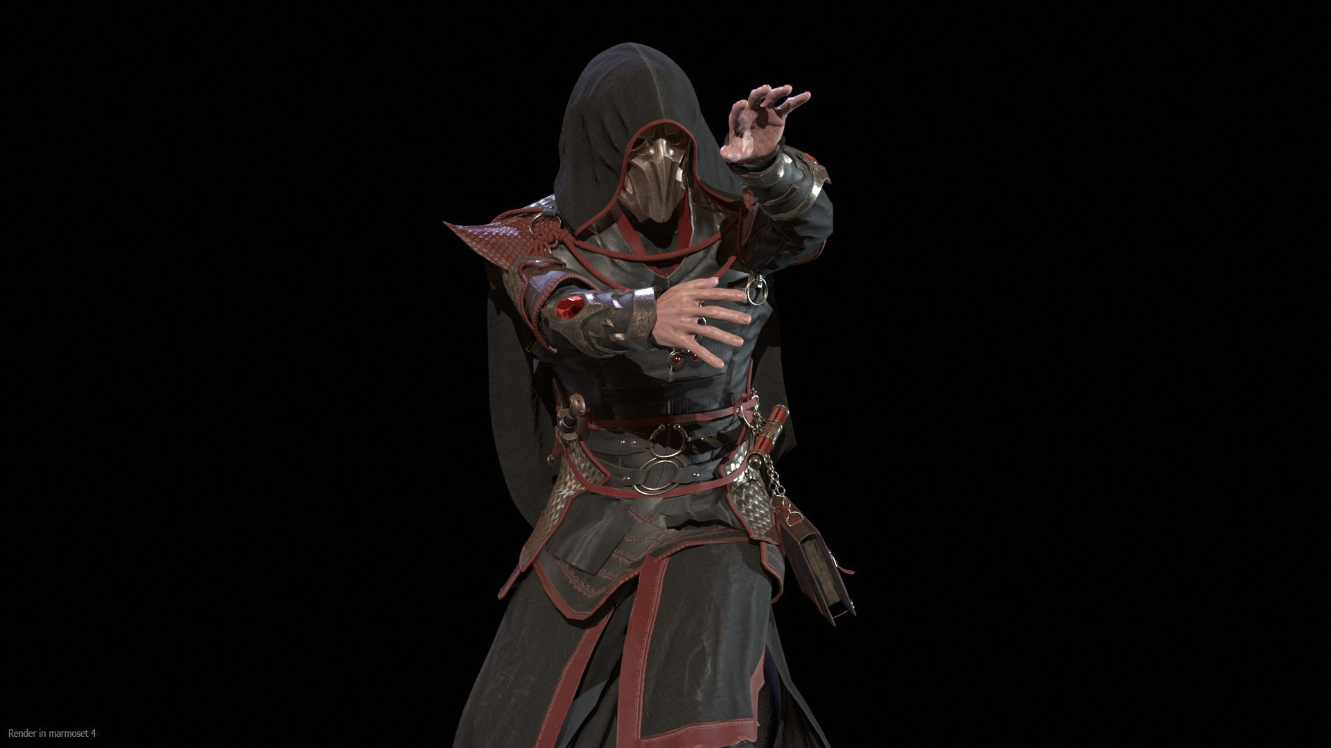 Dark Magican Low-poly 3D model_5