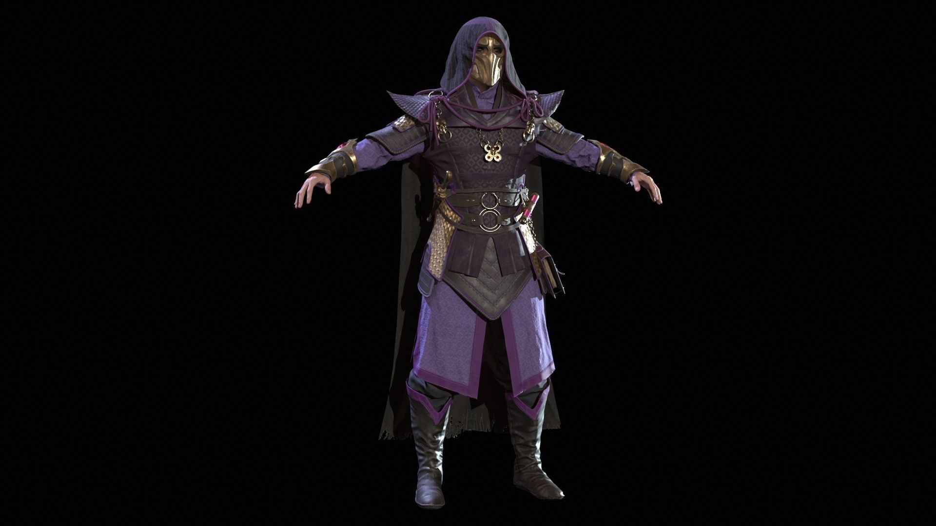 Dark Magican Low-poly 3D model_11