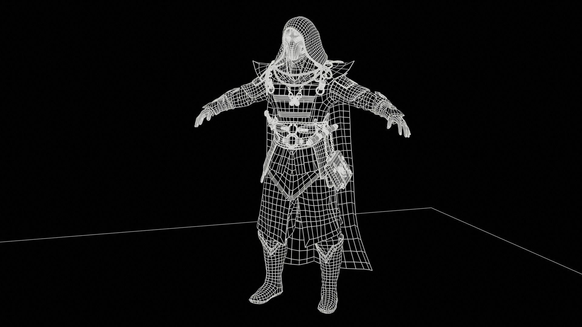 Dark Magican Low-poly 3D model_10