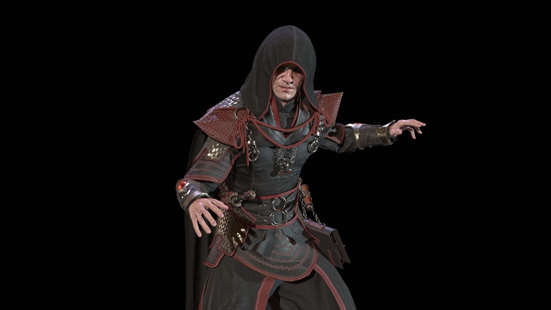 Dark Magican Low-poly 3D model_17