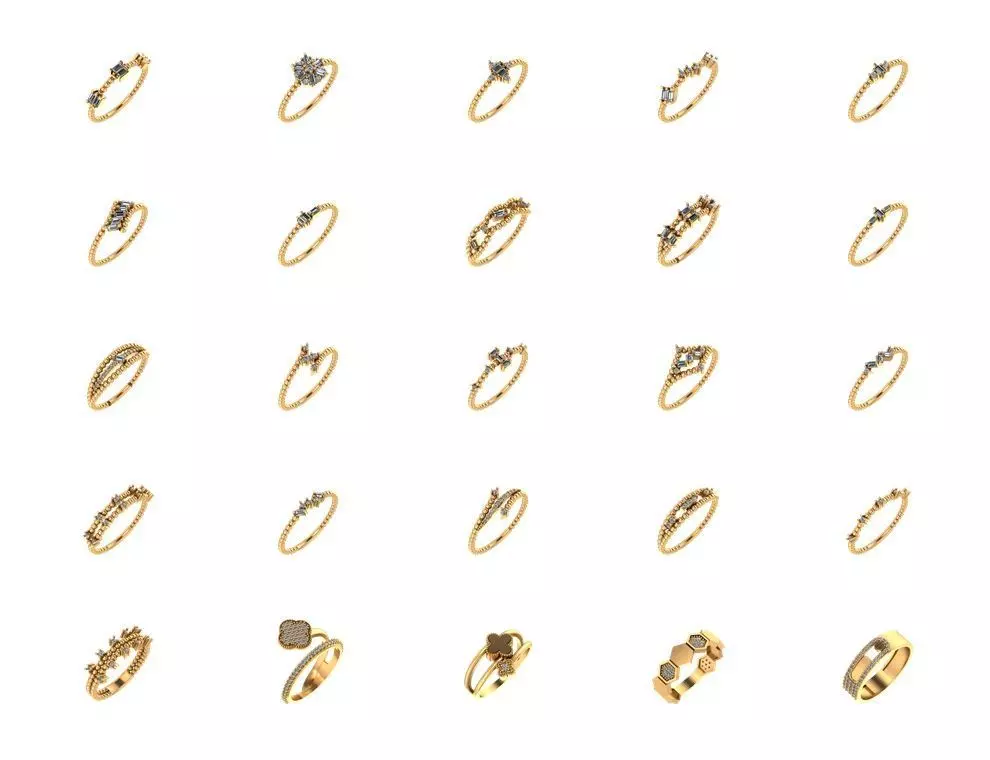 Hollow Rings Pack 2 - 121 Models 3D print model_0