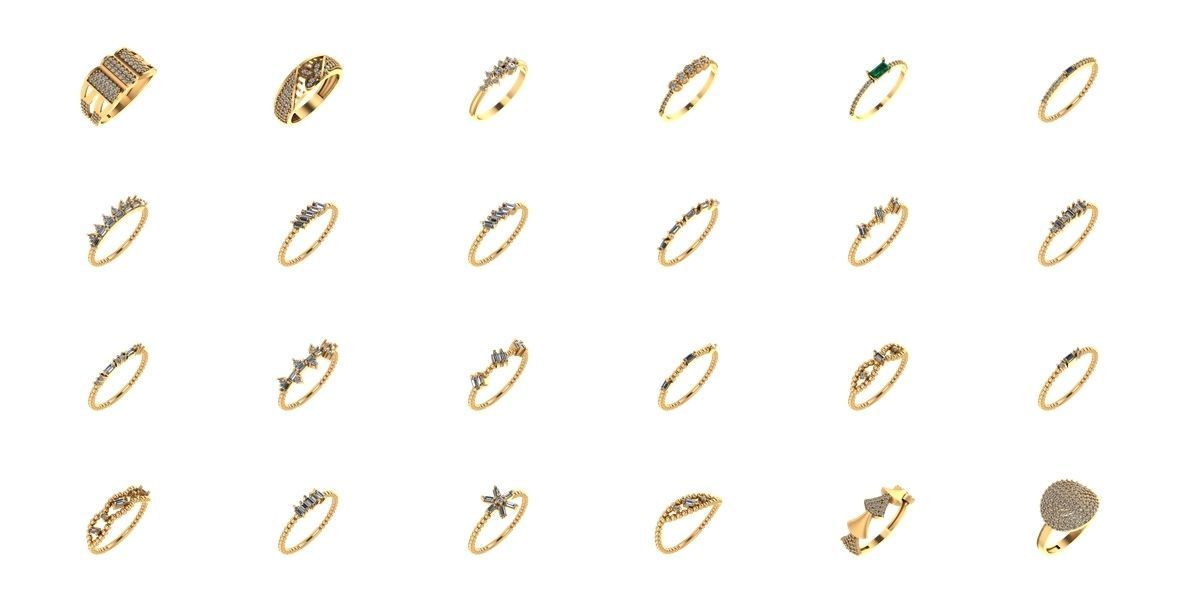 Hollow Rings Pack 2 - 121 Models 3D print model_1