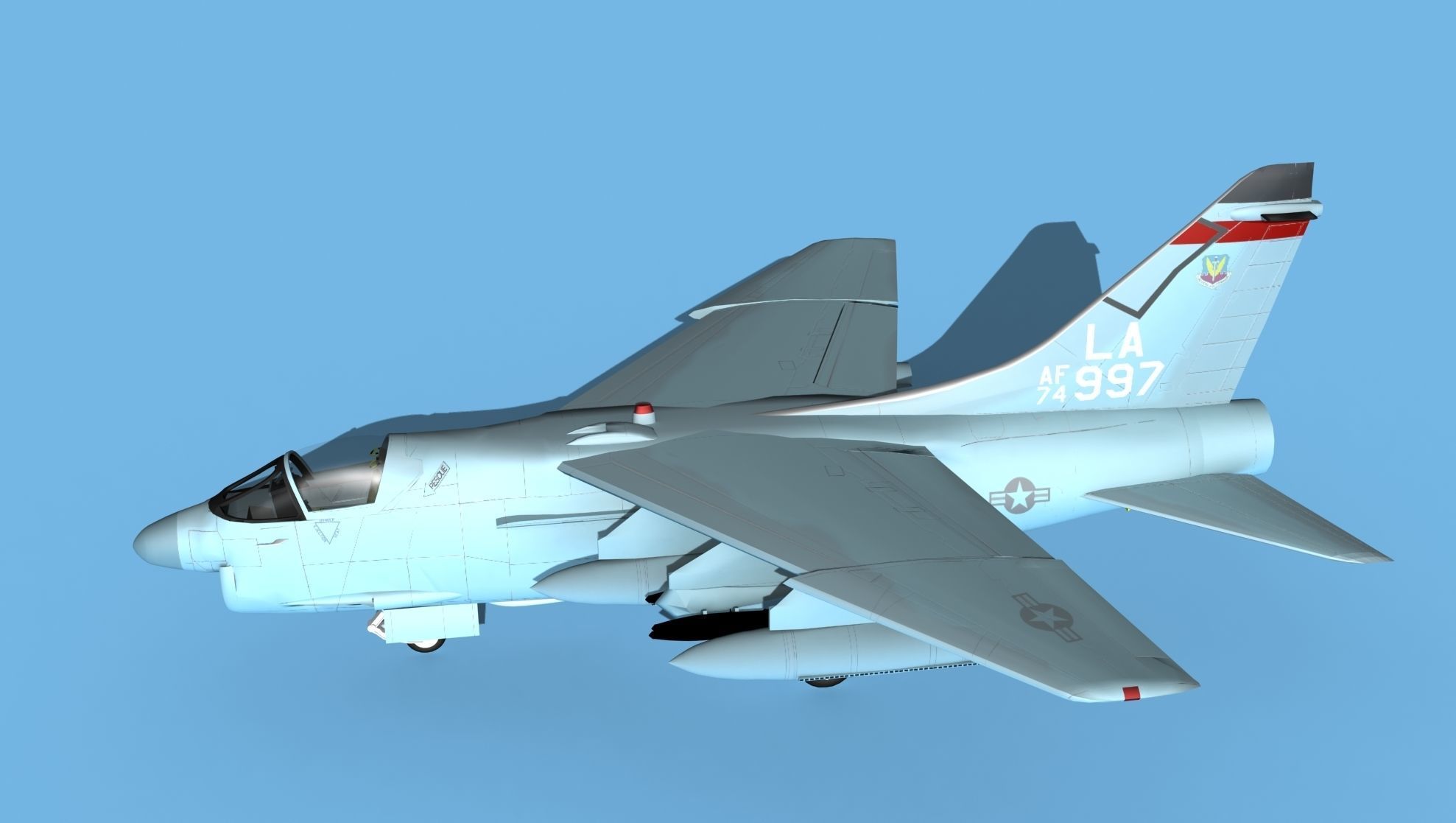 Chance Vought A-7E Corsair II V08 USAF 3D model_9