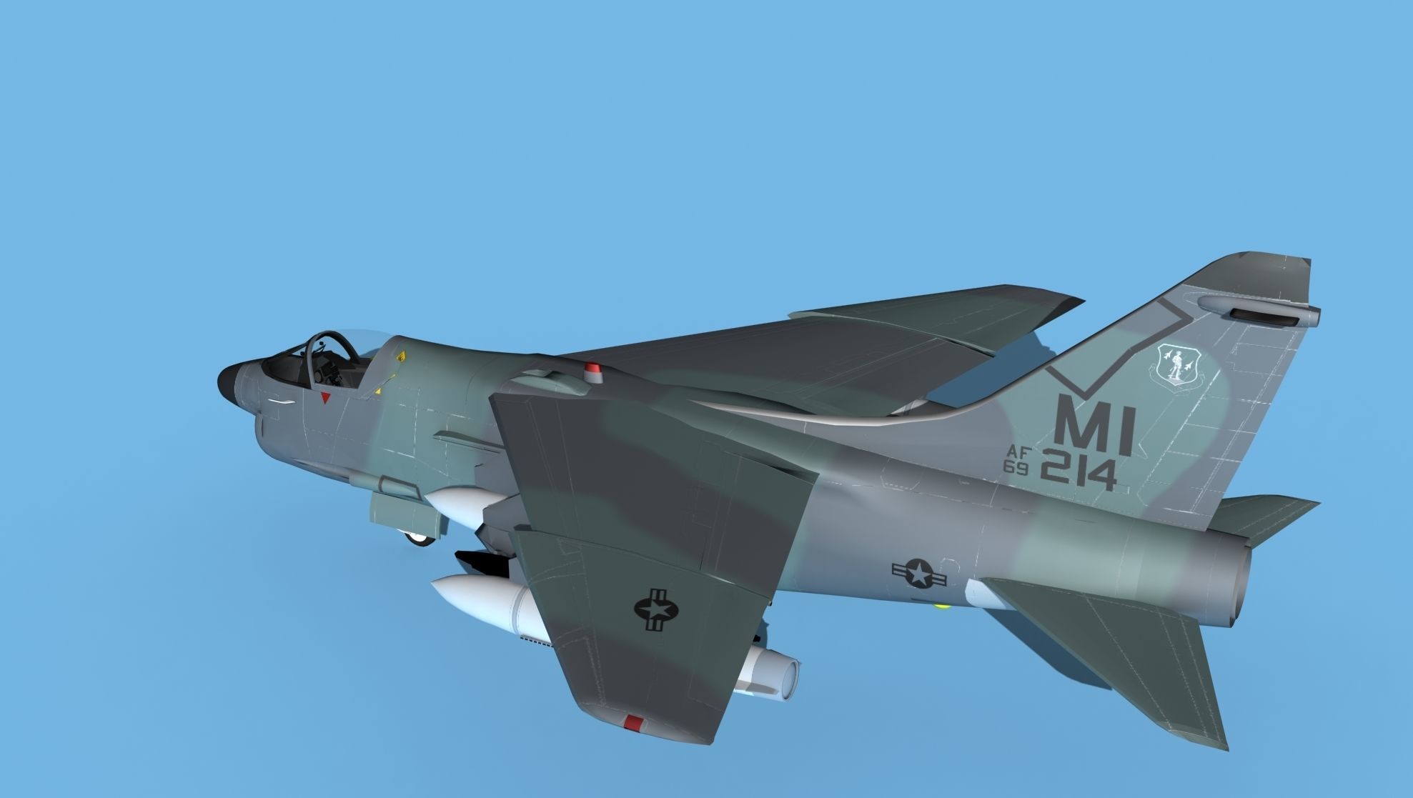 Chance Vought A-7E Corsair II V12 MI ANG 3D model_8
