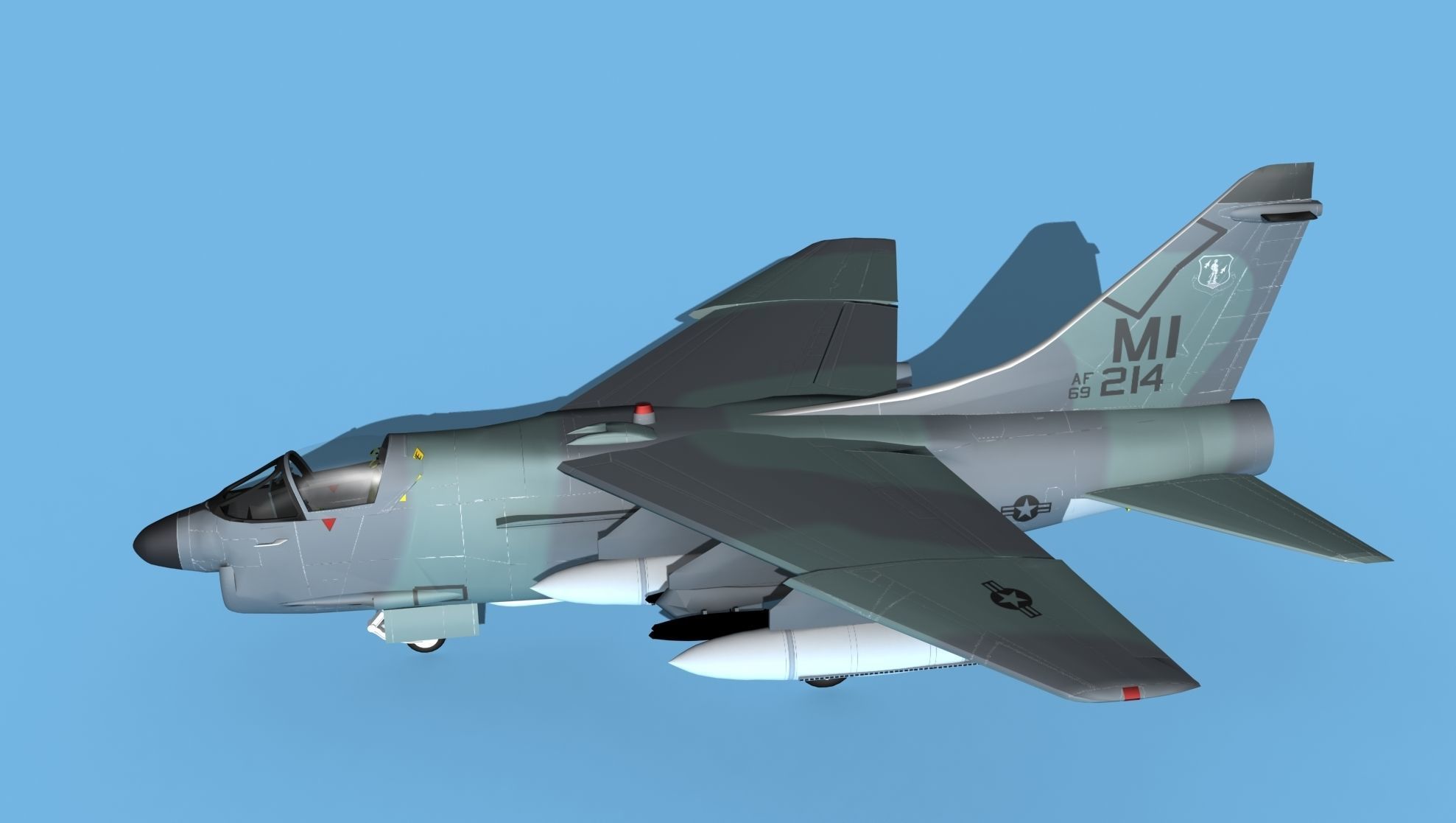 Chance Vought A-7E Corsair II V12 MI ANG 3D model_9