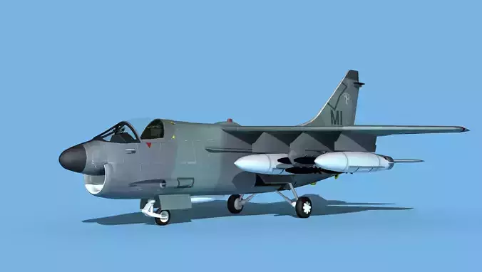 Chance Vought A-7E Corsair II V12 MI ANG 3D model