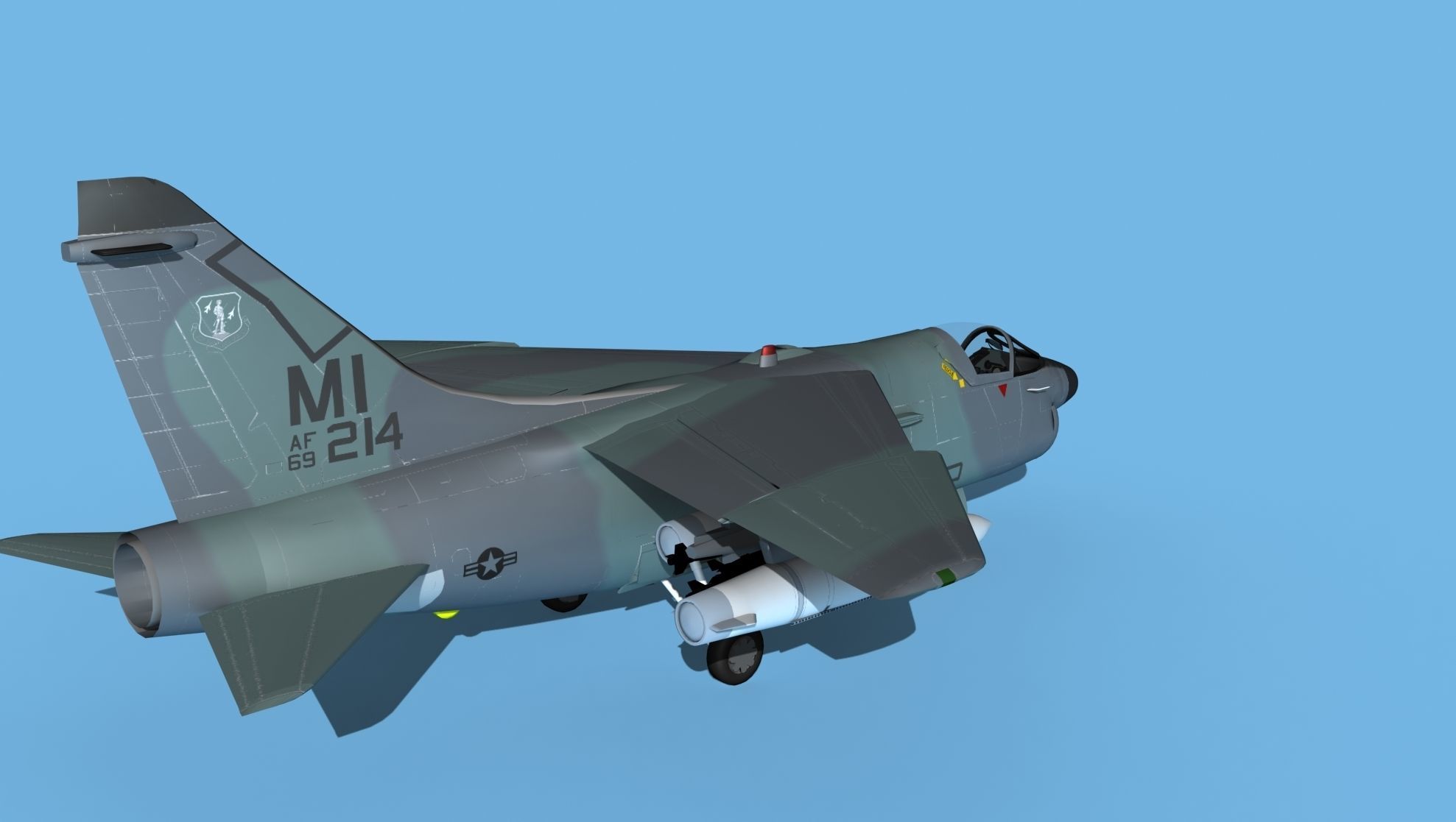 Chance Vought A-7E Corsair II V12 MI ANG 3D model_5