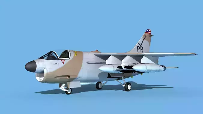 Chance Vought A-7E Corsair II V14 PR ANG 3D model