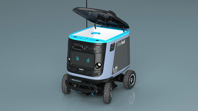 Black Delivery Robot Kiwibot Rigged 3D model 6