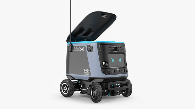 Black Delivery Robot Kiwibot Rigged 3D model 7