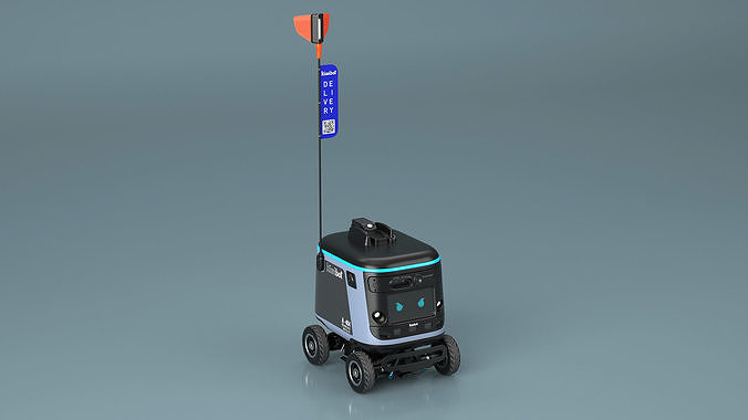 Black Delivery Robot Kiwibot Rigged 3D model 5