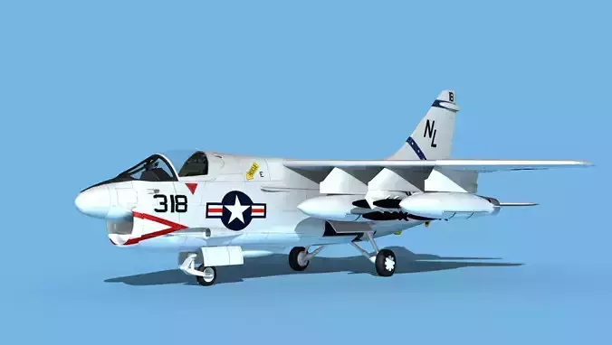 Chance Vought A-7C Corsair II V17 USN 3D model