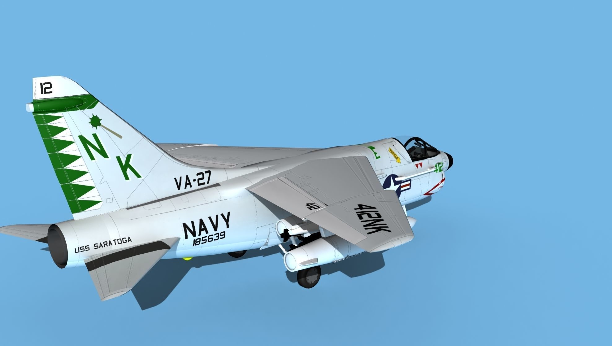 Chance Vought A-7C Corsair II V19 USN 3D model_5