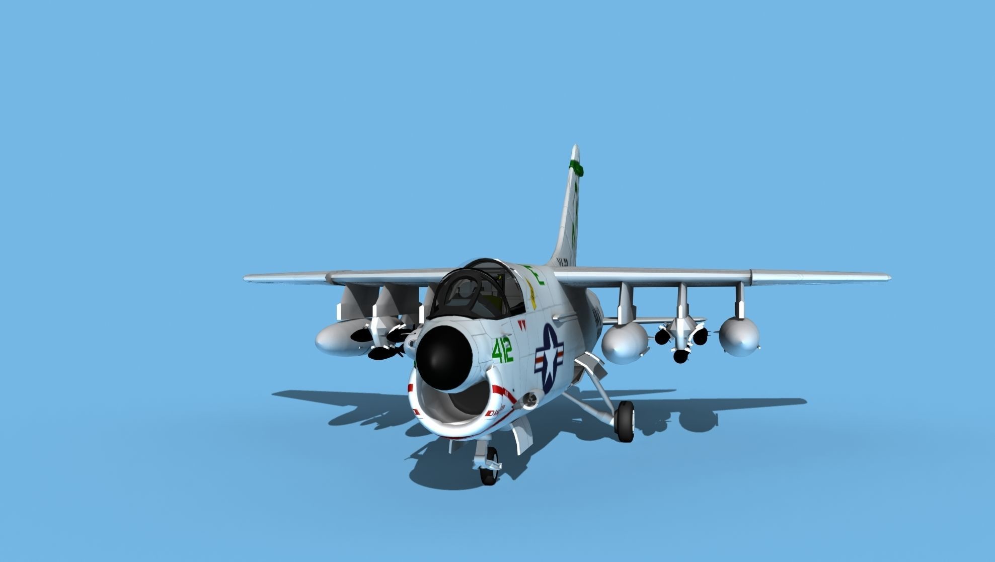 Chance Vought A-7C Corsair II V19 USN 3D model_1