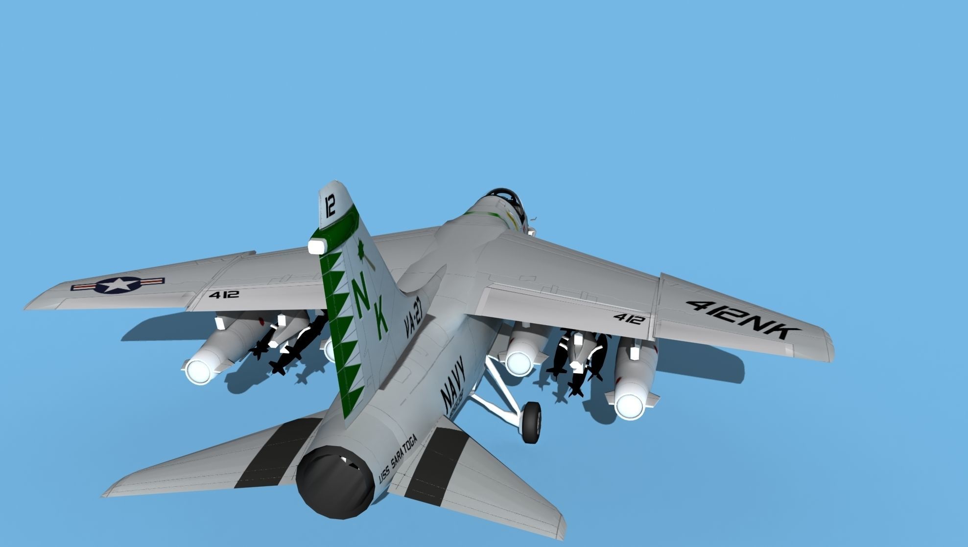 Chance Vought A-7C Corsair II V19 USN 3D model_6