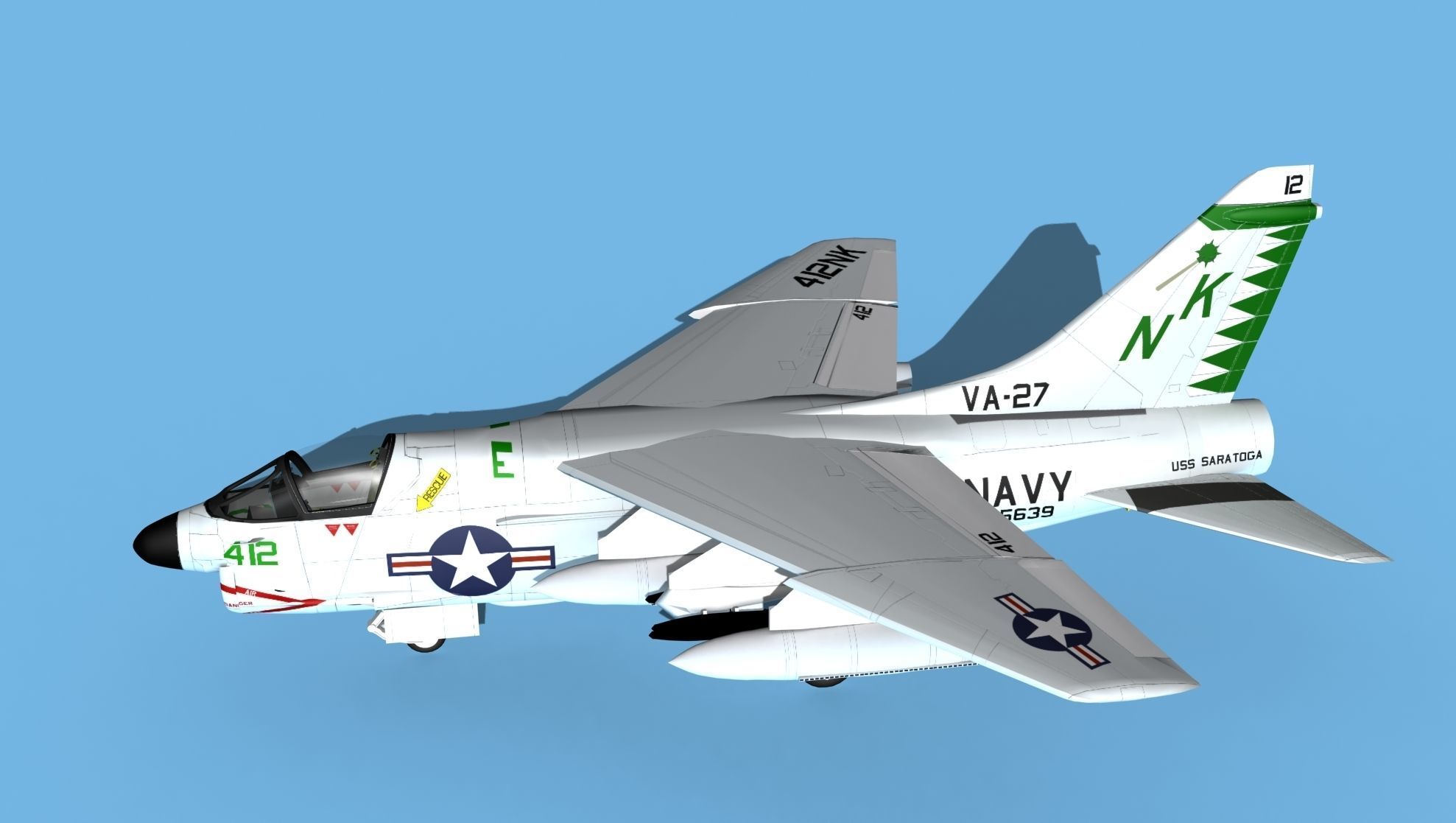 Chance Vought A-7C Corsair II V19 USN 3D model_9