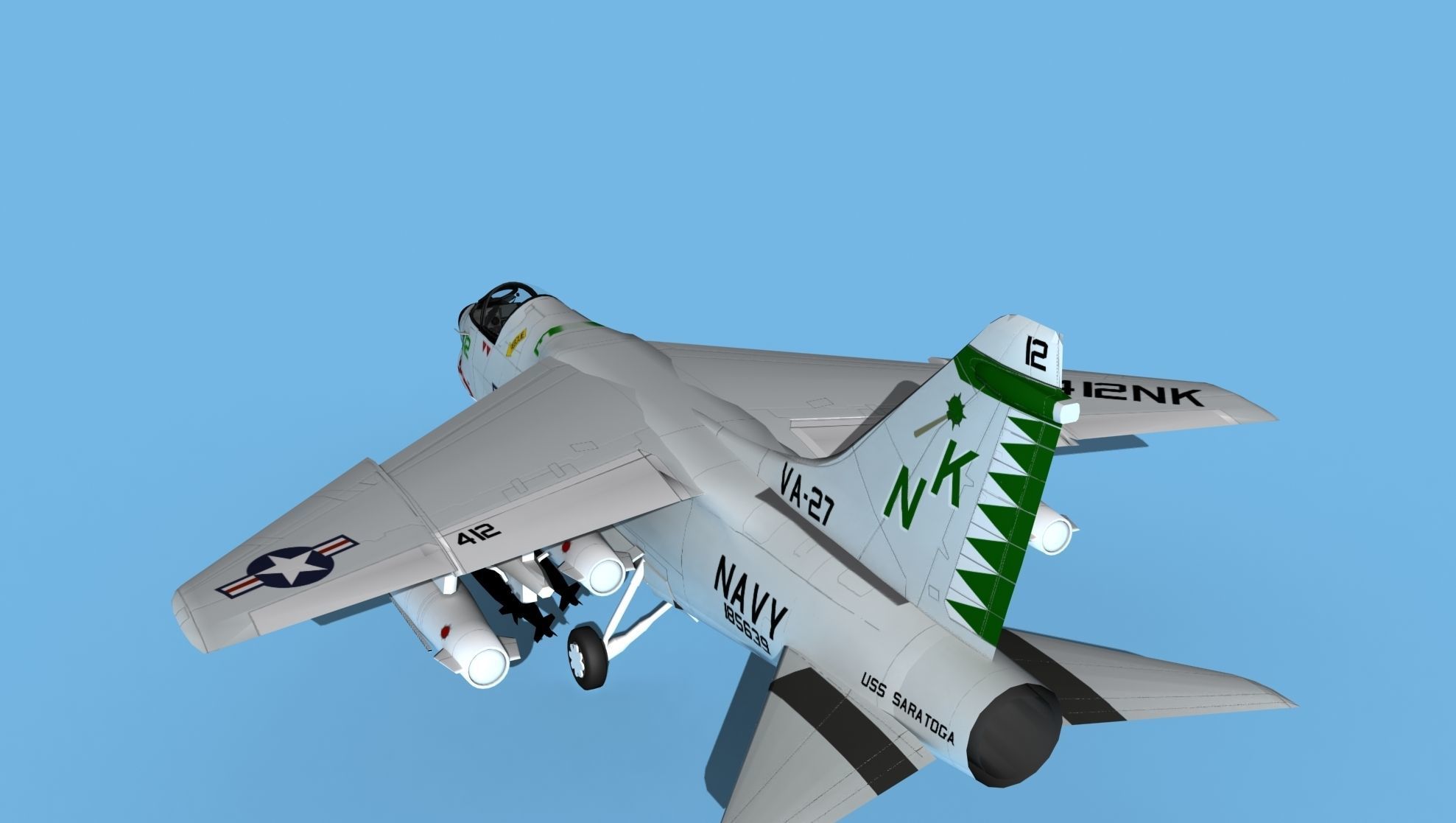 Chance Vought A-7C Corsair II V19 USN 3D model_7