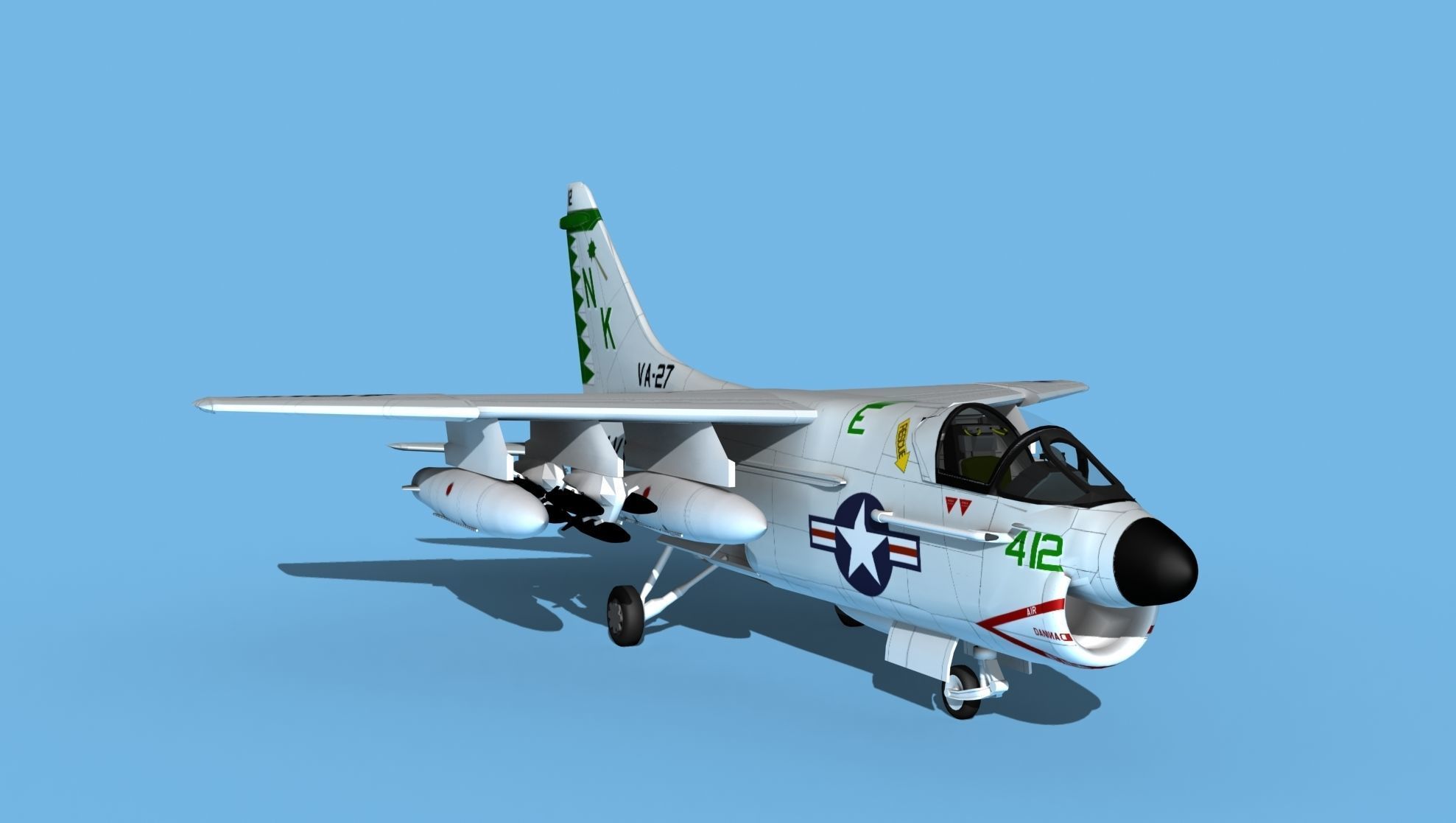 Chance Vought A-7C Corsair II V19 USN 3D model_2