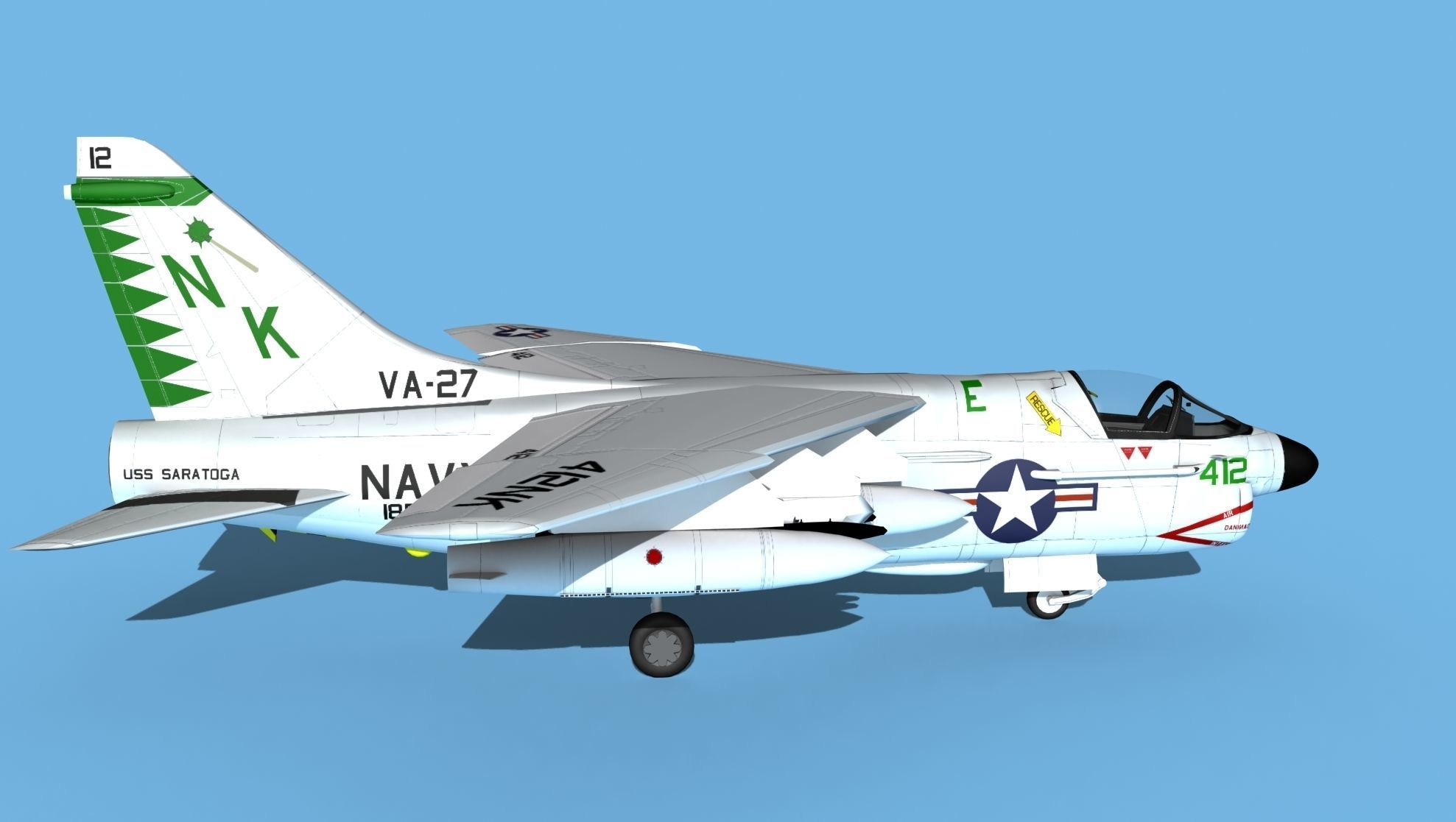 Chance Vought A-7C Corsair II V19 USN 3D model_4