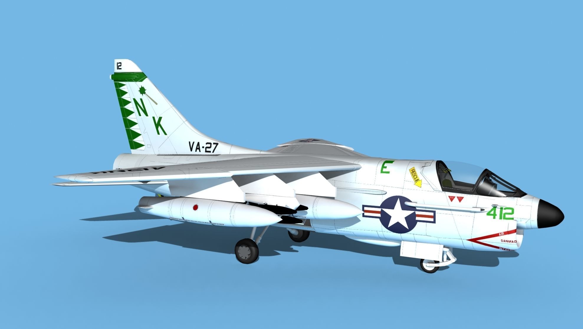 Chance Vought A-7C Corsair II V19 USN 3D model_3