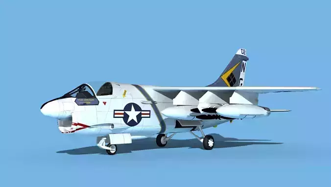 Chance Vought A-7C Corsair II V21 USN 3D model