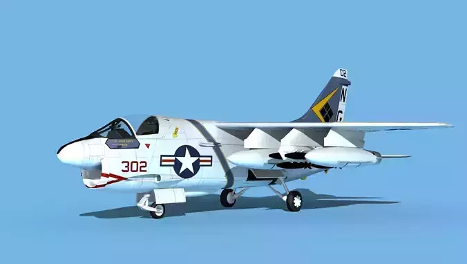 Chance Vought A-7C Corsair II V22 USN 3D model