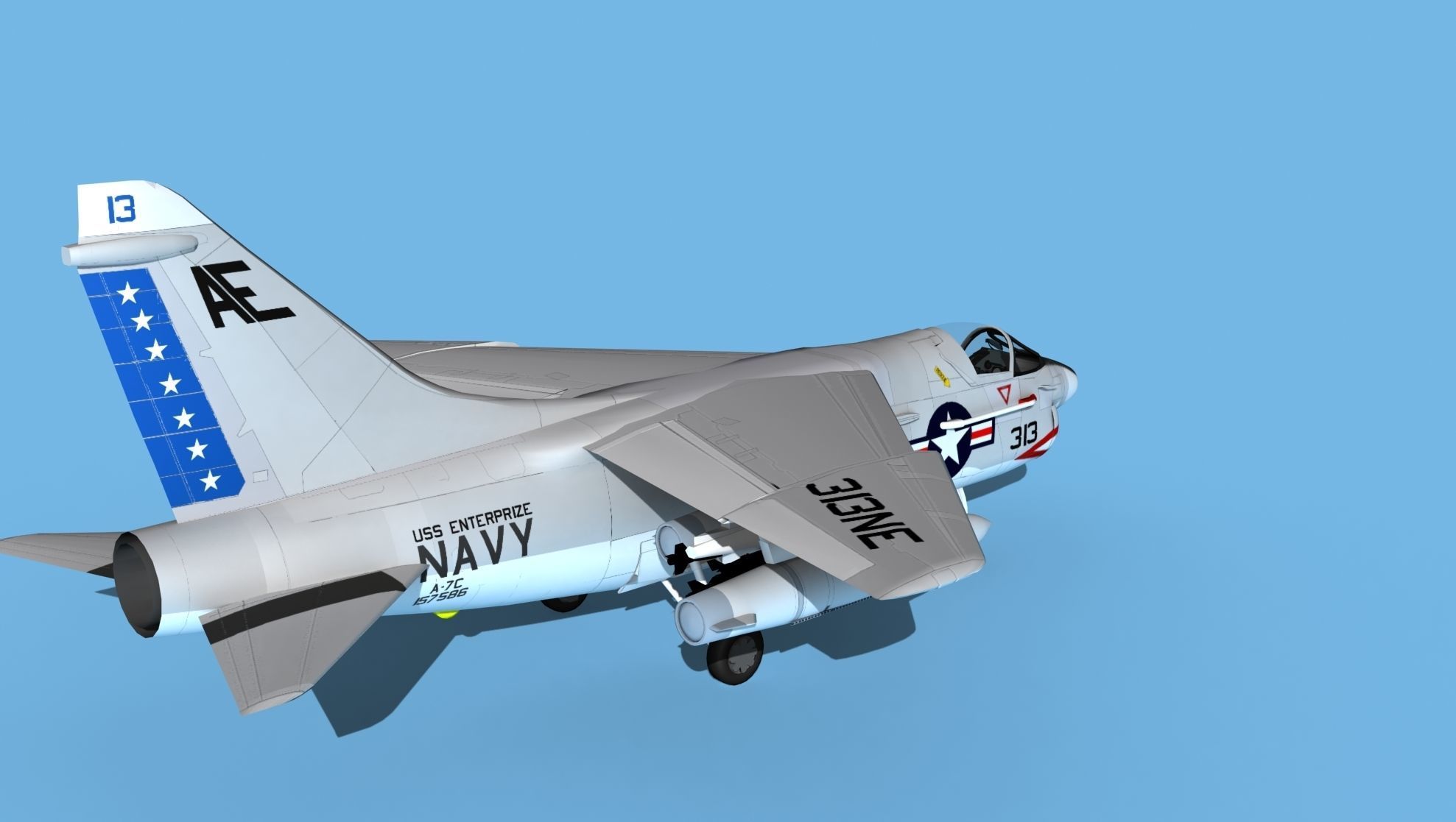 Chance Vought A-7C Corsair II V26 USN 3D model_5