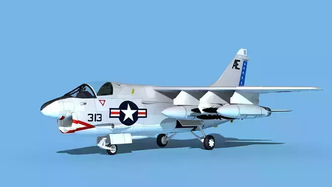 Chance Vought A-7C Corsair II V26 USN 3D model