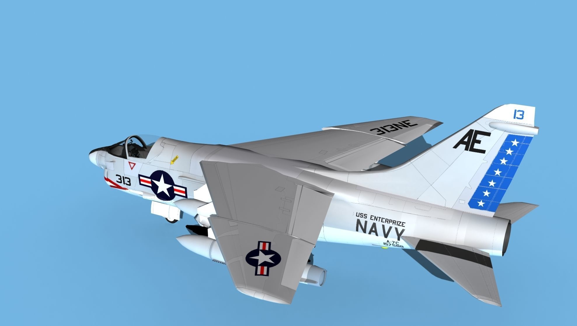 Chance Vought A-7C Corsair II V26 USN 3D model_8
