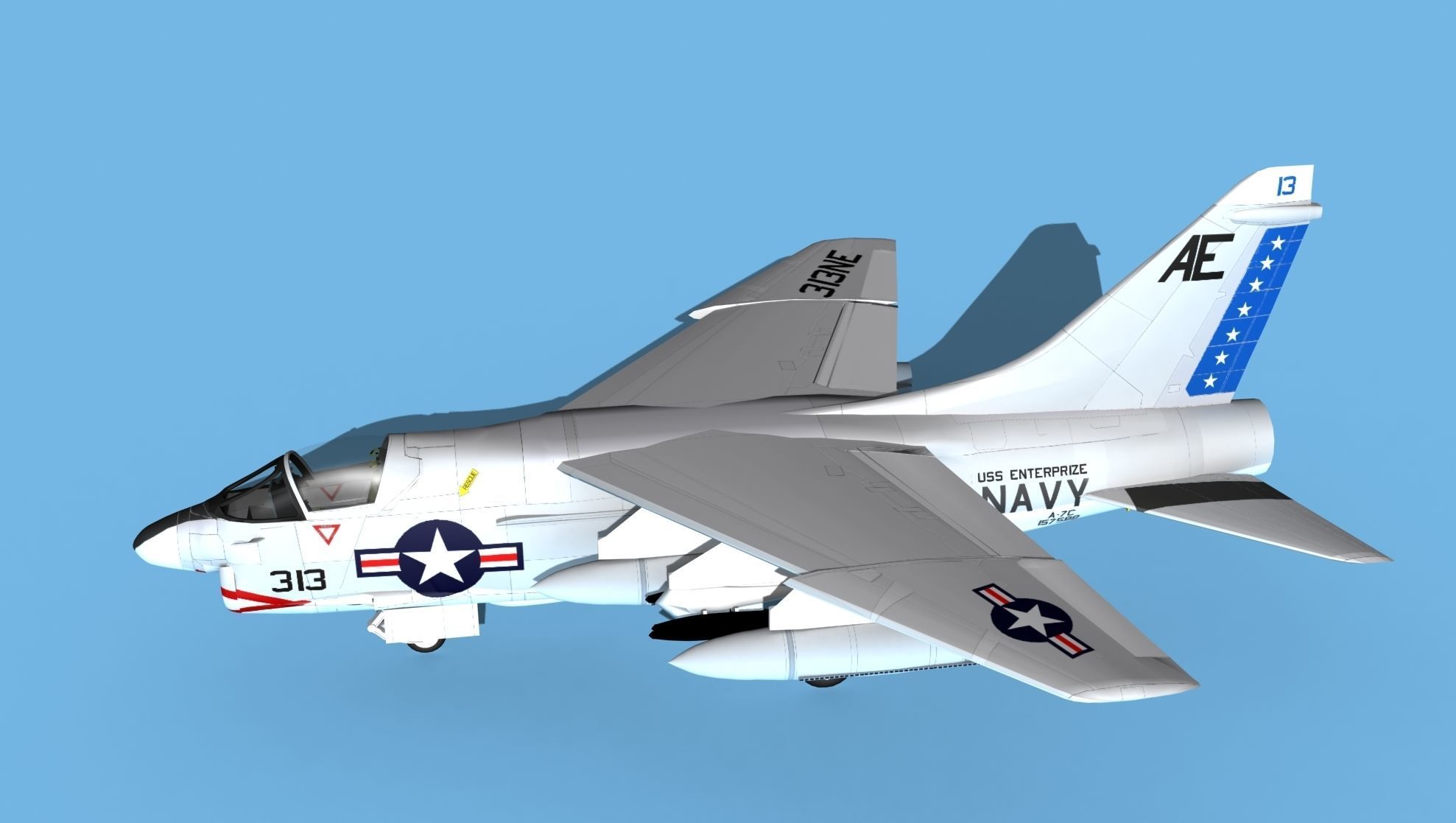 Chance Vought A-7C Corsair II V26 USN 3D model_9